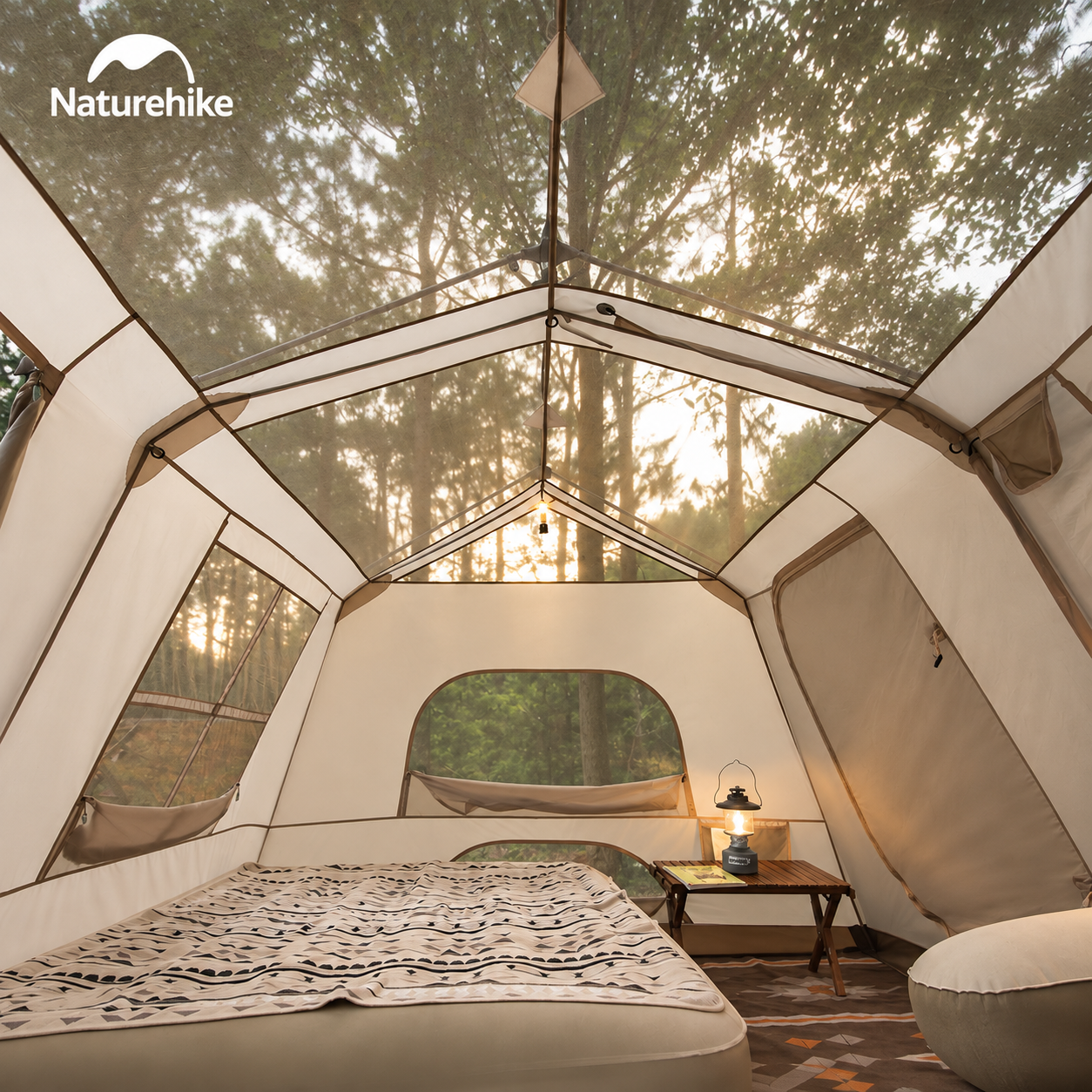 Lều Cắm Trại Naturehike Village 13 Tự Động, Lều Gia Đình 4-6 Người Rộng Rãi, Oxford 210D Tiblack Chống Nắng CNH22ZP004