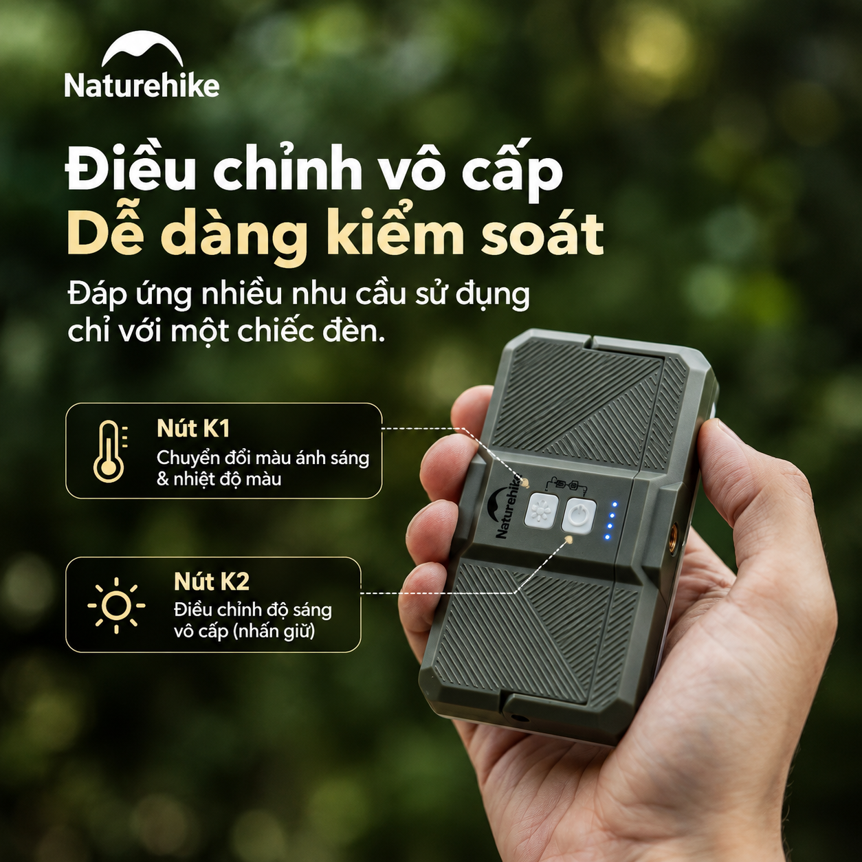 Đèn Cắm Trại Naturehike Star Air – 800LM | 5000mAh | 3 Màu Ánh Sáng CNK2650ZM010