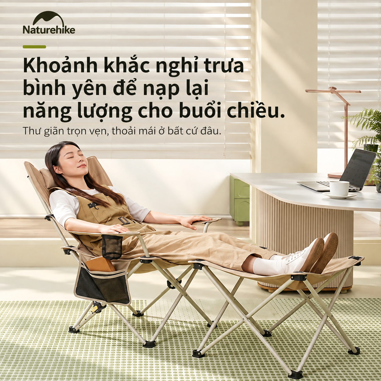 Ghế Thư Giãn 2 Trong 1 Naturehike – Ngả Lưng Gác Chân CNK2650JJ015