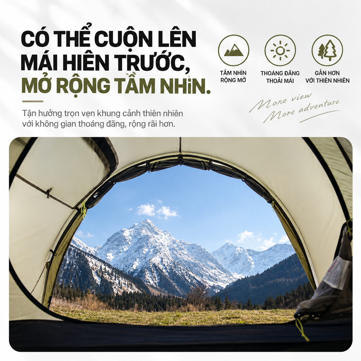 Lều Đường Hầm Naturehike 3 Người Siêu Nhẹ, Lều Camping 4 Mùa Nylon 15D Chống Thấm CNK2450WS036