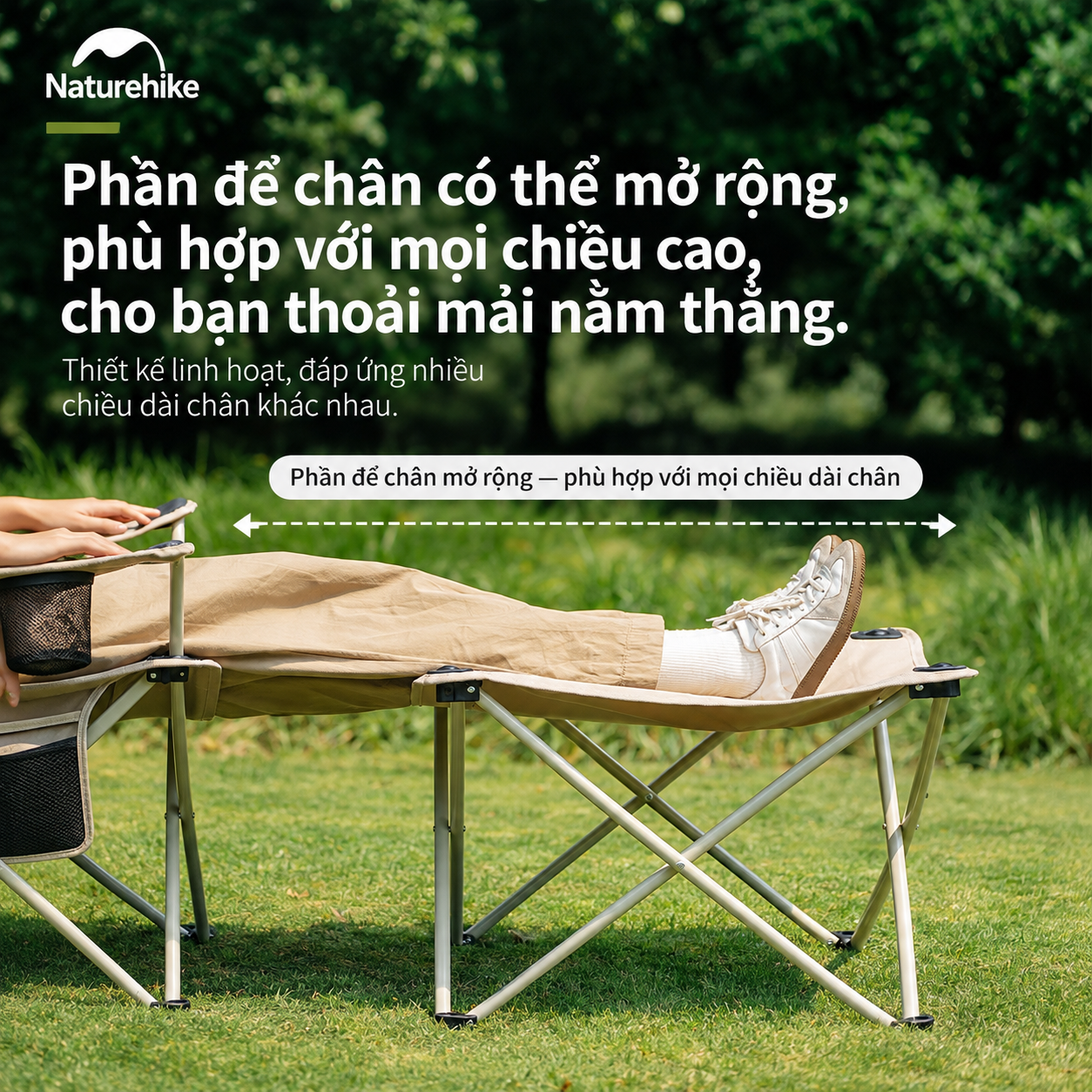 Ghế Thư Giãn 2 Trong 1 Naturehike – Ngả Lưng Gác Chân CNK2650JJ015