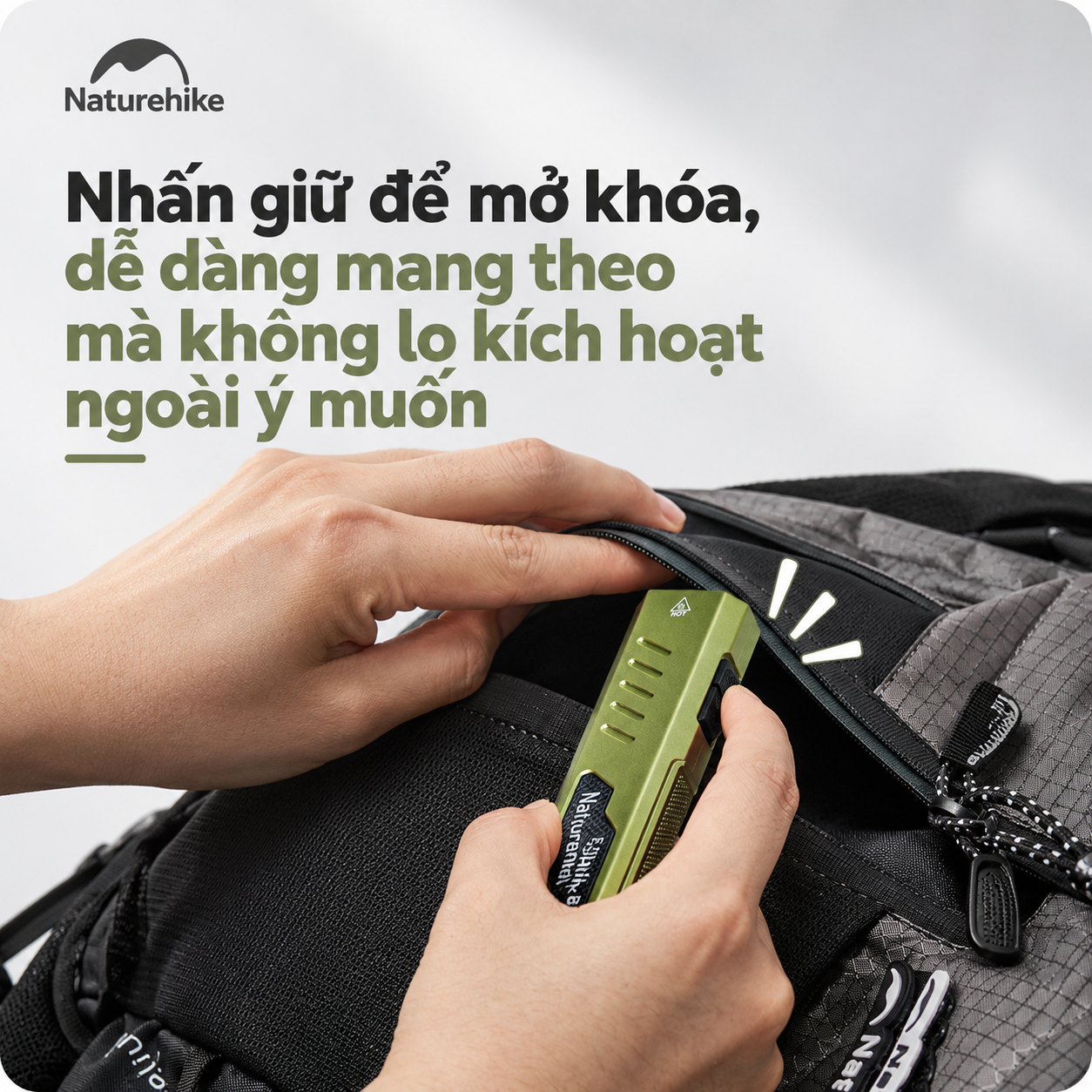 Đèn Pin Cầm Tay Naturehike EDC01 – 1500LM, Chiếu Xa 120m, Pin 1000mAh, IPX4, Sạc Type-C CNK2450ZM016