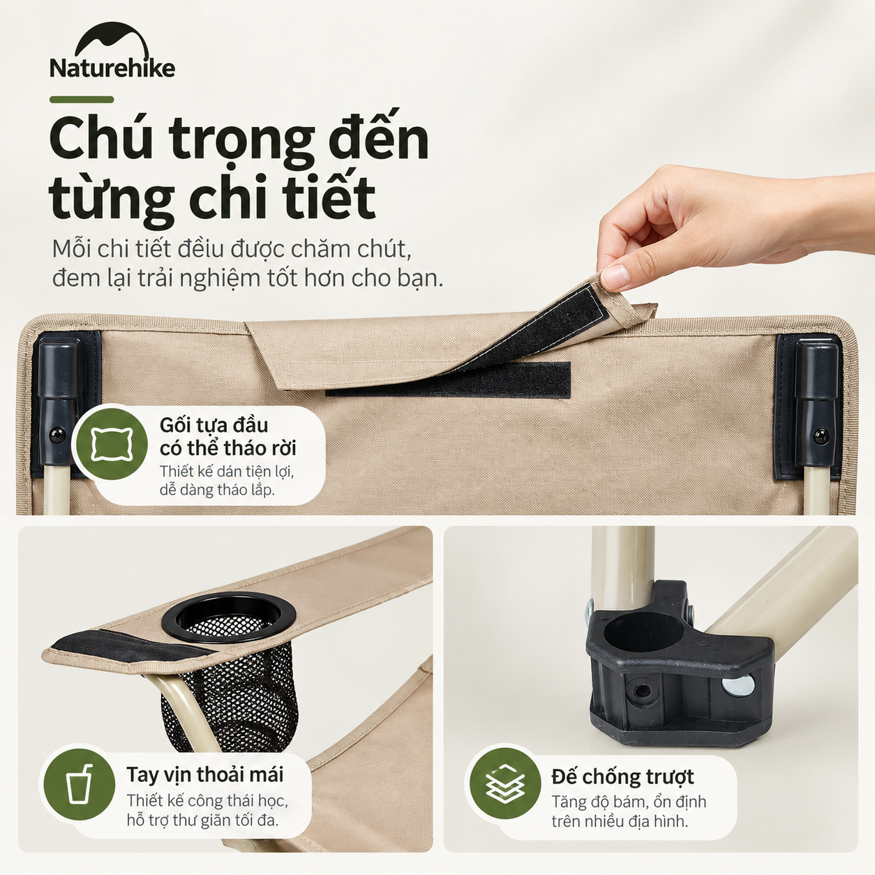 Ghế Thư Giãn 2 Trong 1 Naturehike – Ngả Lưng Gác Chân CNK2650JJ015
