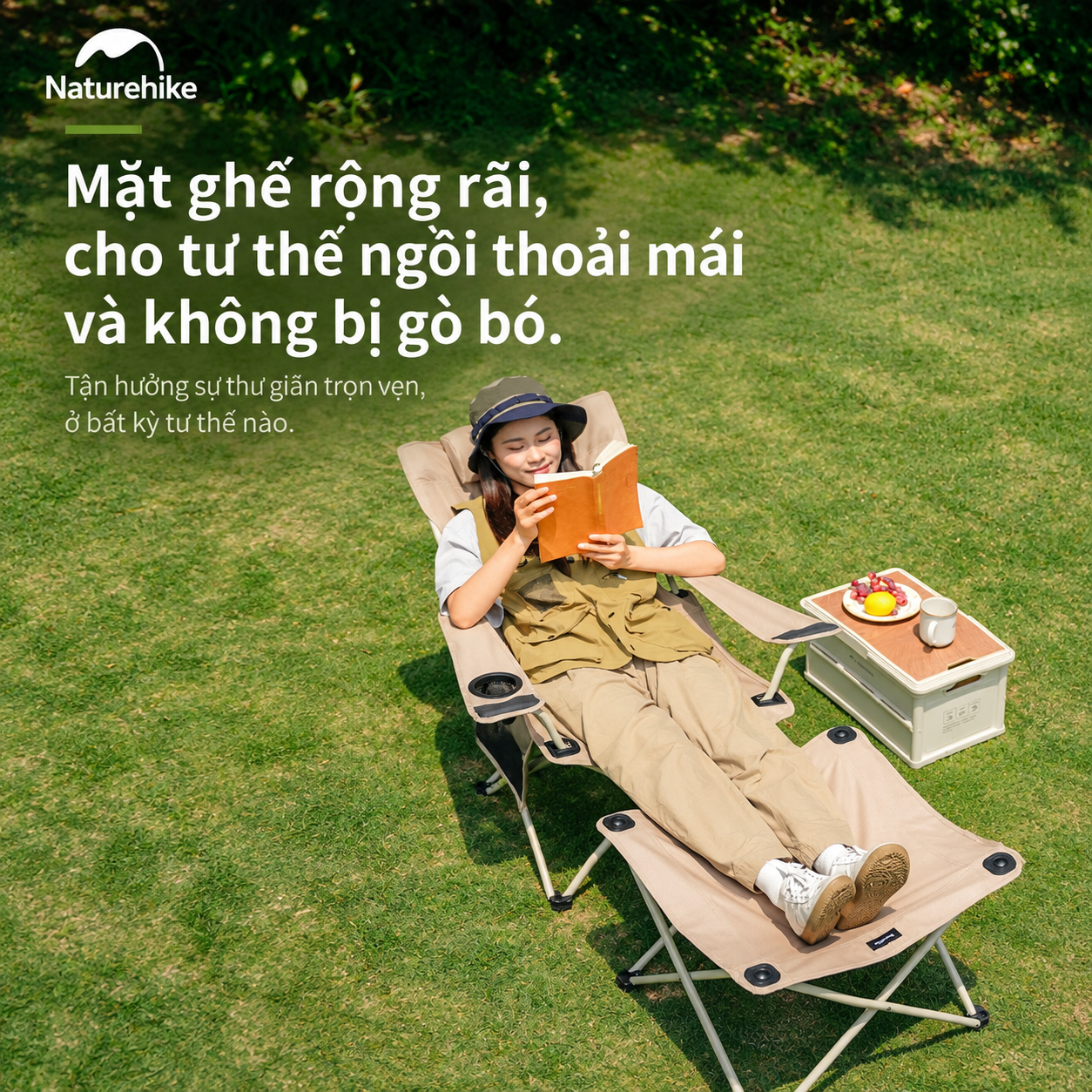 Ghế Thư Giãn 2 Trong 1 Naturehike – Ngả Lưng Gác Chân CNK2650JJ015