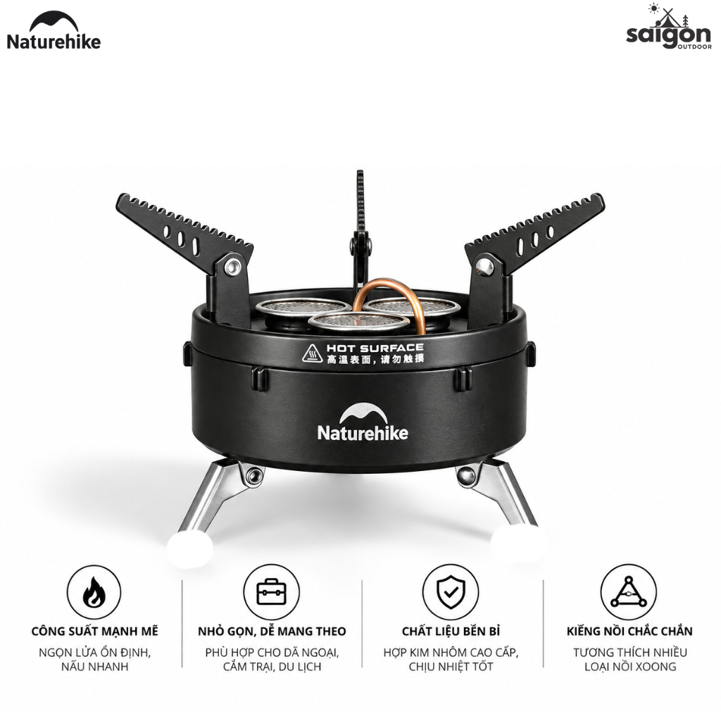 Bếp gas dã ngoại Naturehike - 3 đầu đốt, công suất lớn CNK2450CF019