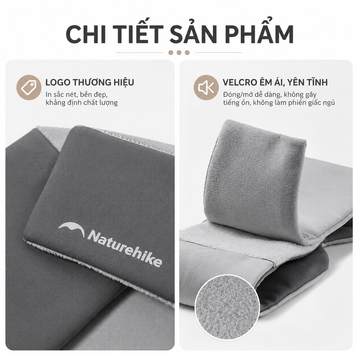 Bịt mắt ngủ Naturehike - Ôm trọn 360°, chắn sáng, velcro êm ái CNK2650PJ012