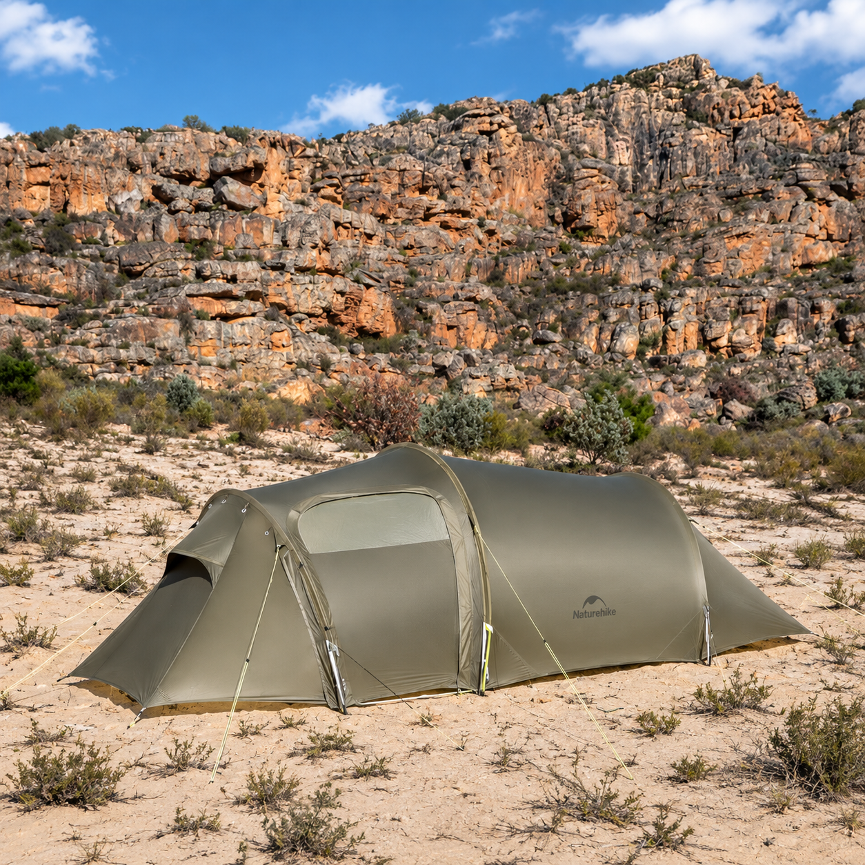Lều Đường Hầm Naturehike 3 Người Siêu Nhẹ, Lều Camping 4 Mùa Nylon 15D Chống Thấm CNK2450WS036