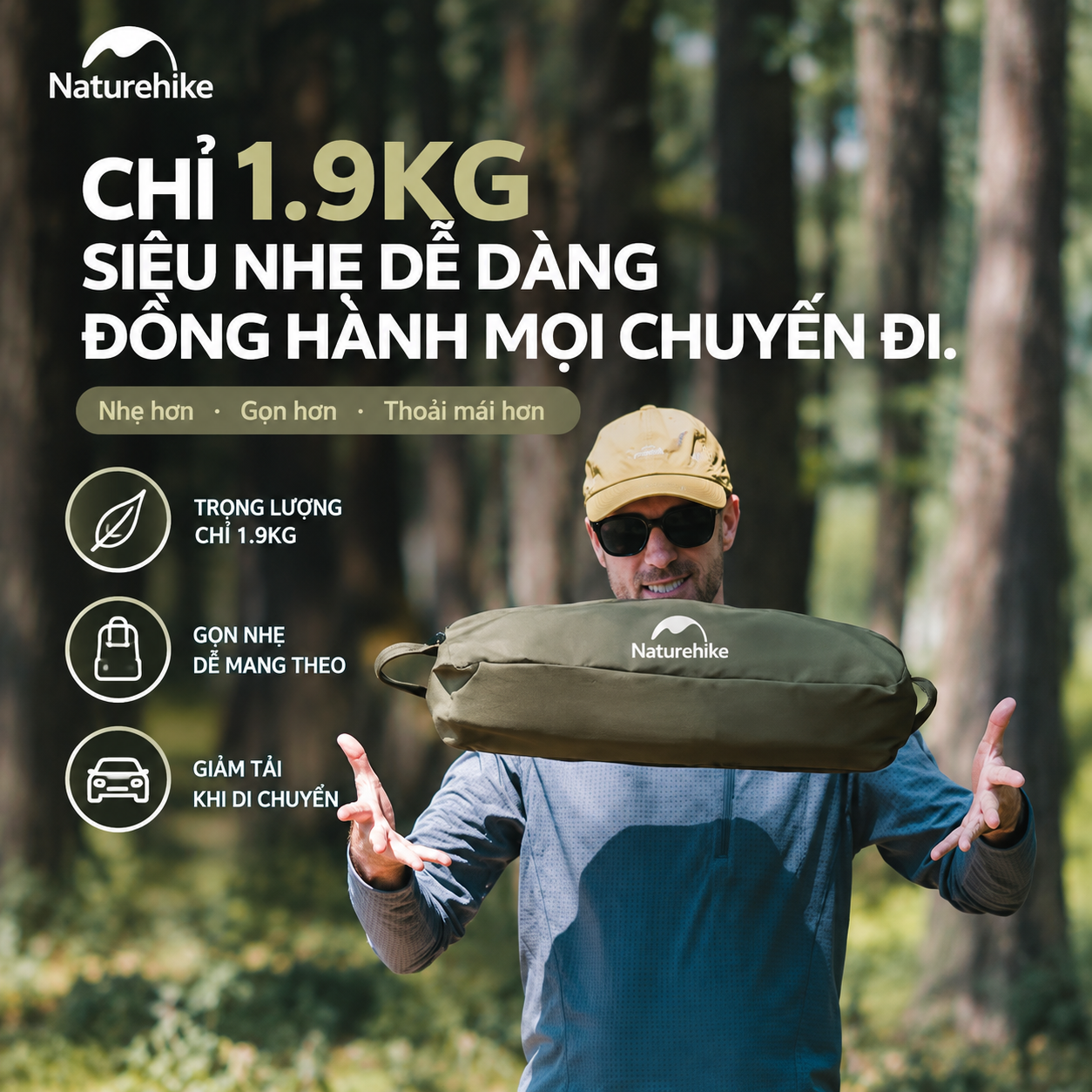Ghế Dã Ngoại Naturehike YL01 – Tựa Lưng Cao, Đệm Êm, Gấp Gọn CNK2550JJ013