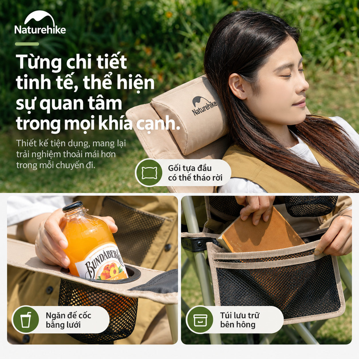 Ghế Thư Giãn 2 Trong 1 Naturehike – Ngả Lưng Gác Chân CNK2650JJ015