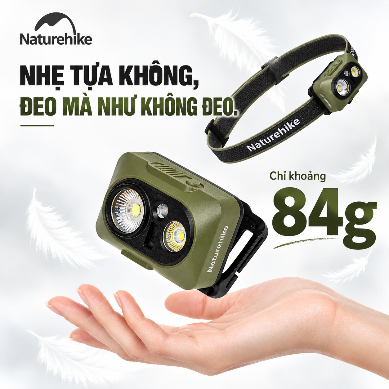 Đèn Đội Đầu Naturehike Xingyu Max – 500LM | IP66 | 84g | Type-C CNK2450ZM010