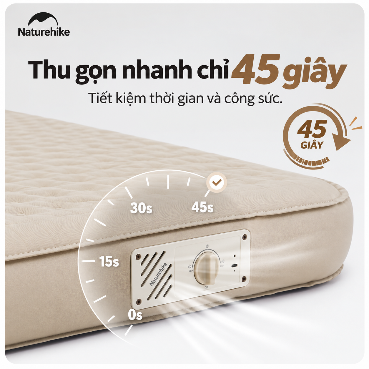 Đệm hơi tự bơm naturehike c12 – đệm ngủ camping 12cm, nhiều kích thước, êm ái & thoải mái CNK2300WS011