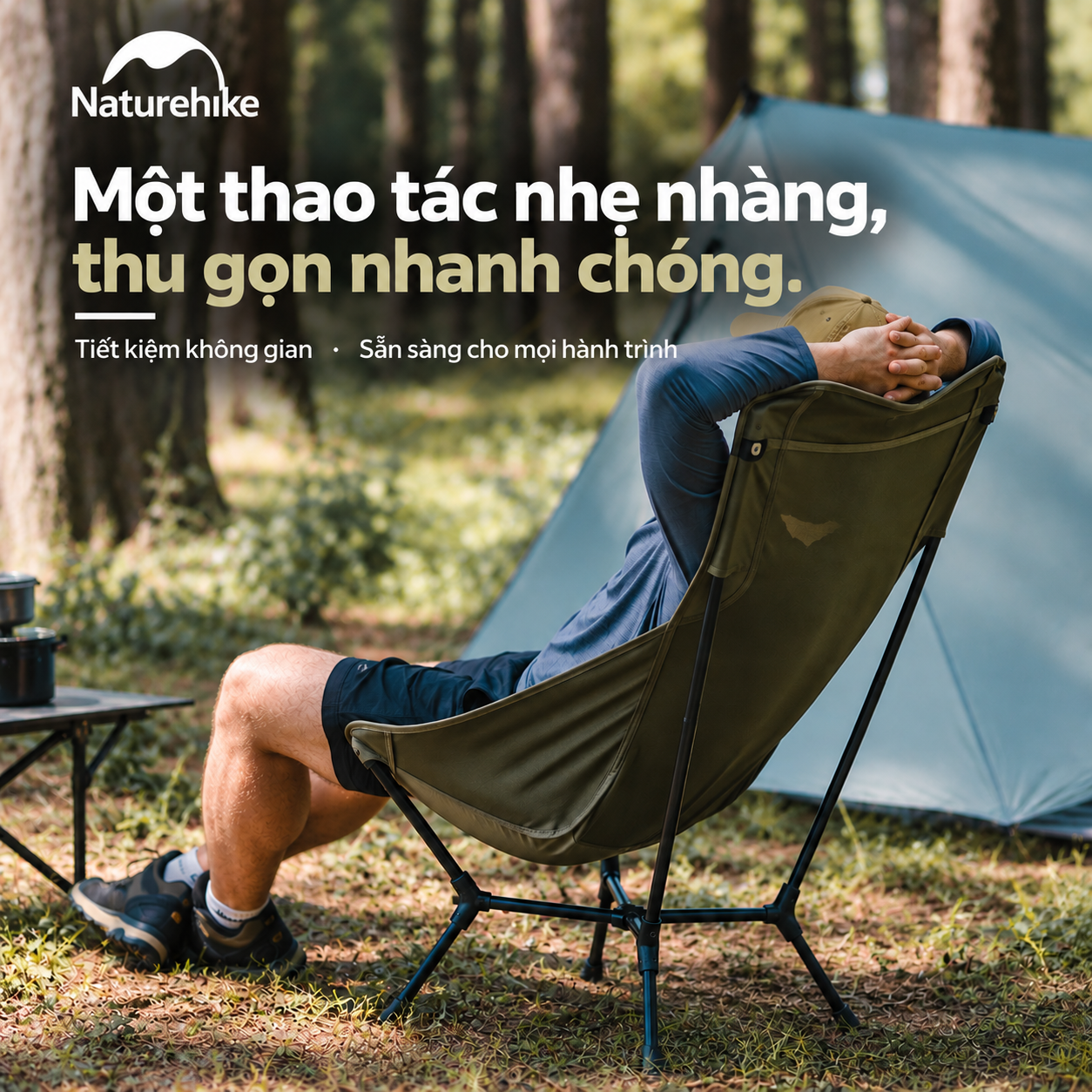 Ghế Dã Ngoại Naturehike YL01 – Tựa Lưng Cao, Đệm Êm, Gấp Gọn CNK2550JJ013