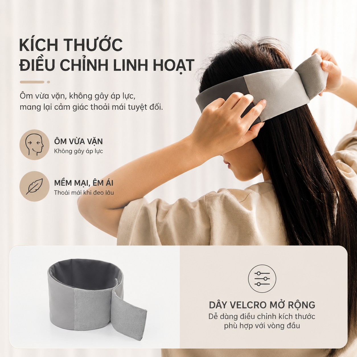 Bịt mắt ngủ Naturehike - Ôm trọn 360°, chắn sáng, velcro êm ái CNK2650PJ012