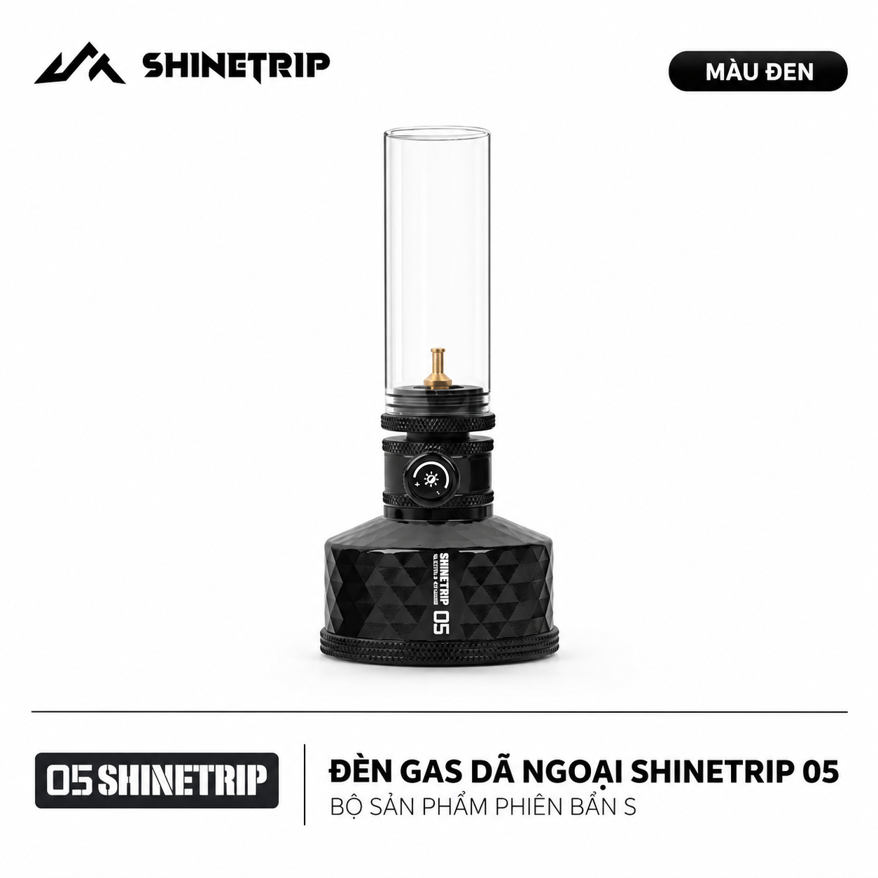 Đèn Gas Dã Ngoại ShineTrip #05 – Đèn Camping Tactical Ánh Lửa Ấm, 2 Kích Thước