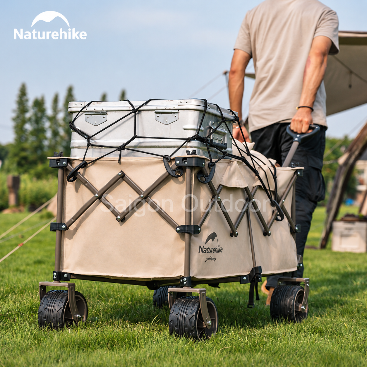 Lưới Cố Định Gắn Xe Kéo Naturehike - Lưới Chằng Hành Lý Dã Ngoại, 8 Móc Cố Định NH22PJ001