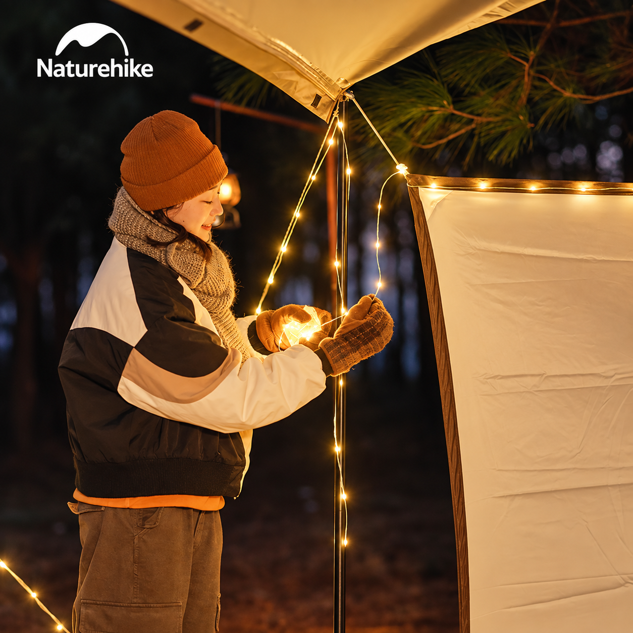 Đèn Dây Cắm Trại Naturehike 10M – 100 LED, 8 Chế Độ Sáng, Pin AAA, Chống Nước IP44 CNH22DQ019