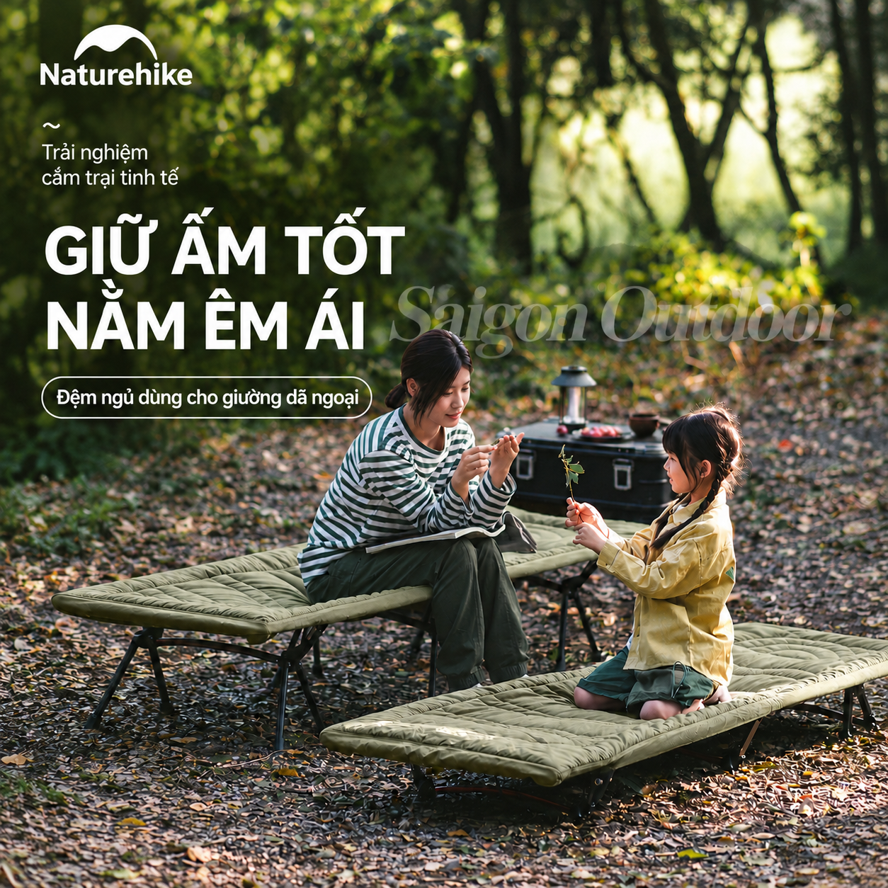 Đệm Ngủ Giường Xếp Dã Ngoại Naturehike – Chần Bông Êm Ái, Giữ Ấm, Gấp Gọn CNK2300DZ022