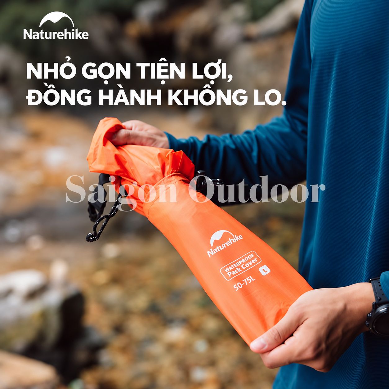 Áo Mưa Bọc Balo Naturehike PU2000 – Chống Nước, Gấp Gọn, Dành Cho Balo 20–75L NH15Y001-Z