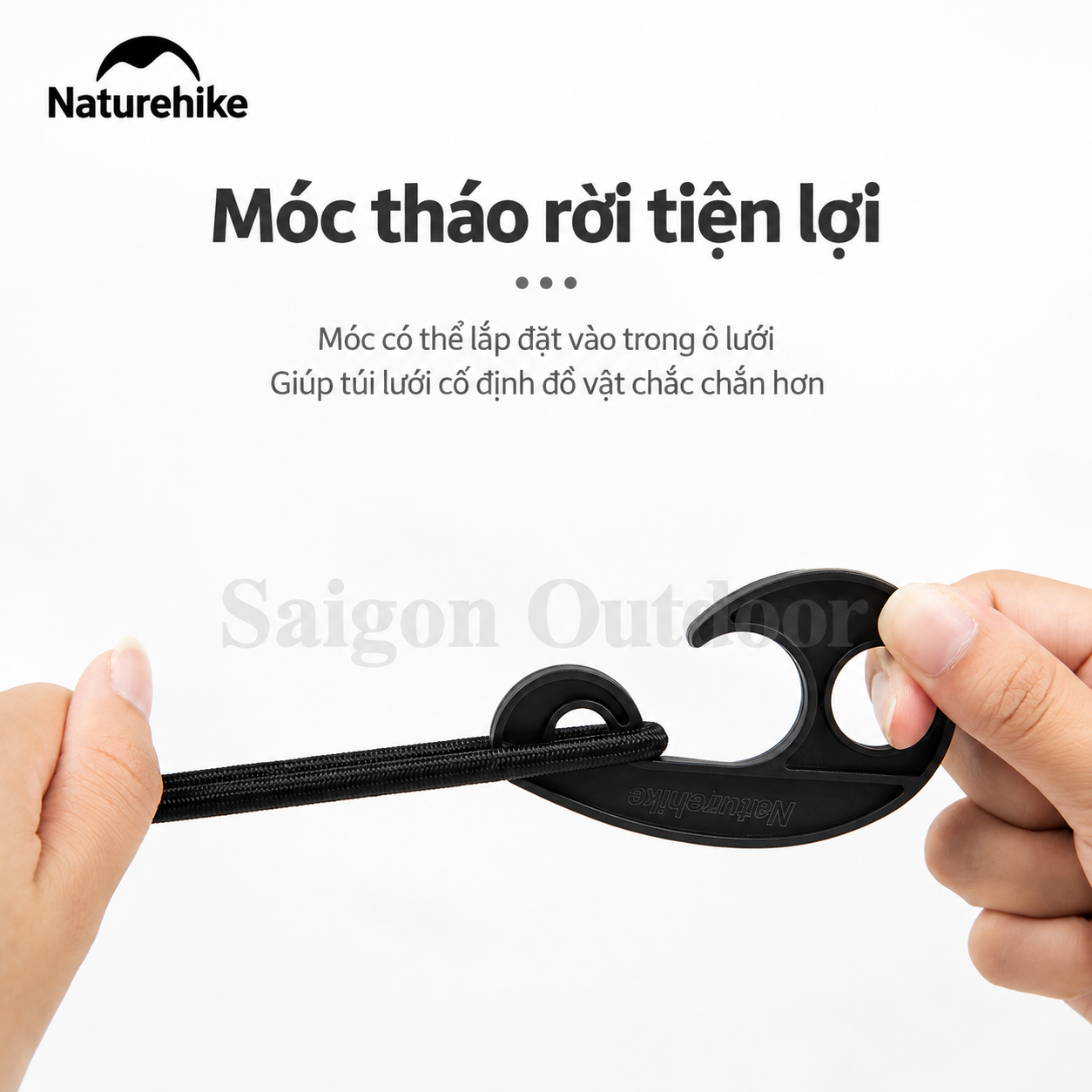 Lưới Cố Định Gắn Xe Kéo Naturehike - Lưới Chằng Hành Lý Dã Ngoại, 8 Móc Cố Định NH22PJ001