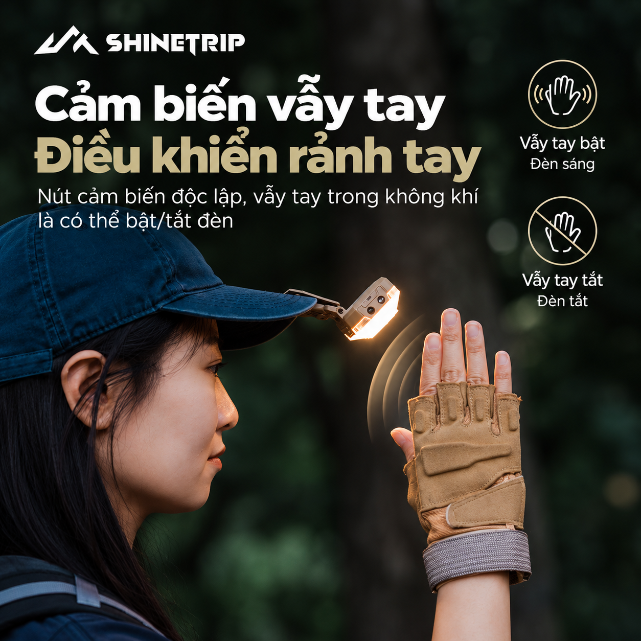 Đèn Camping Đa Năng ShineTrip #05 – 1000LM | Pin 1100mAh | 7 Chế Độ Sáng | Cảm Biến Vẫy Tay | Xoay 180°