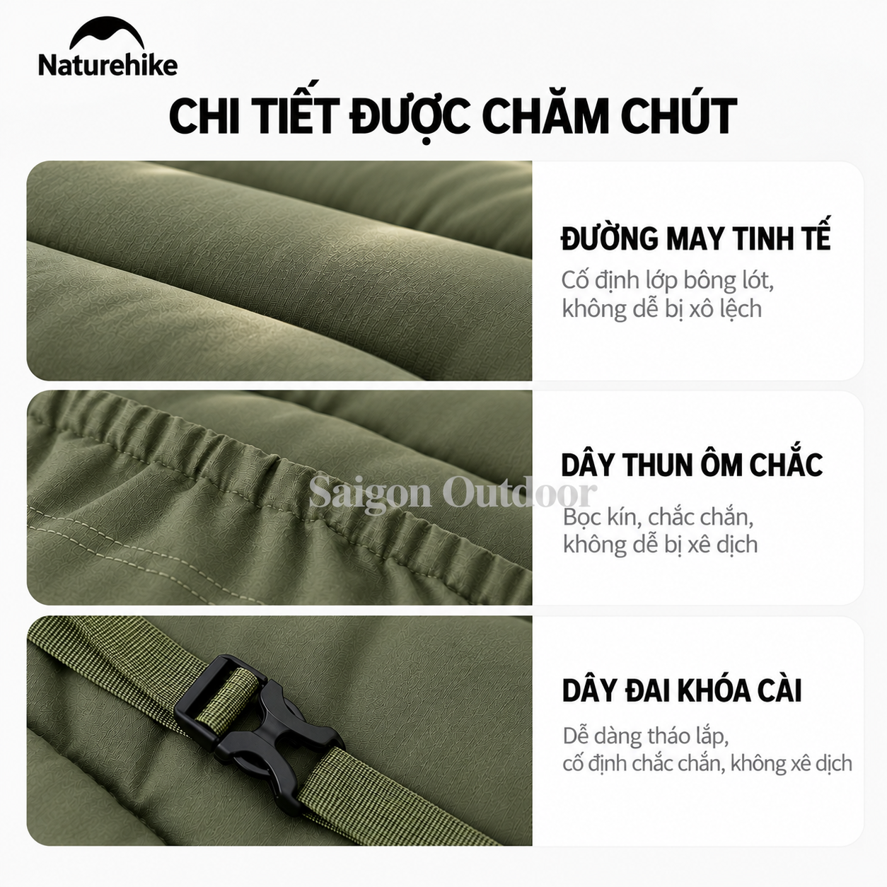 Đệm Ngủ Giường Xếp Dã Ngoại Naturehike – Chần Bông Êm Ái, Giữ Ấm, Gấp Gọn CNK2300DZ022