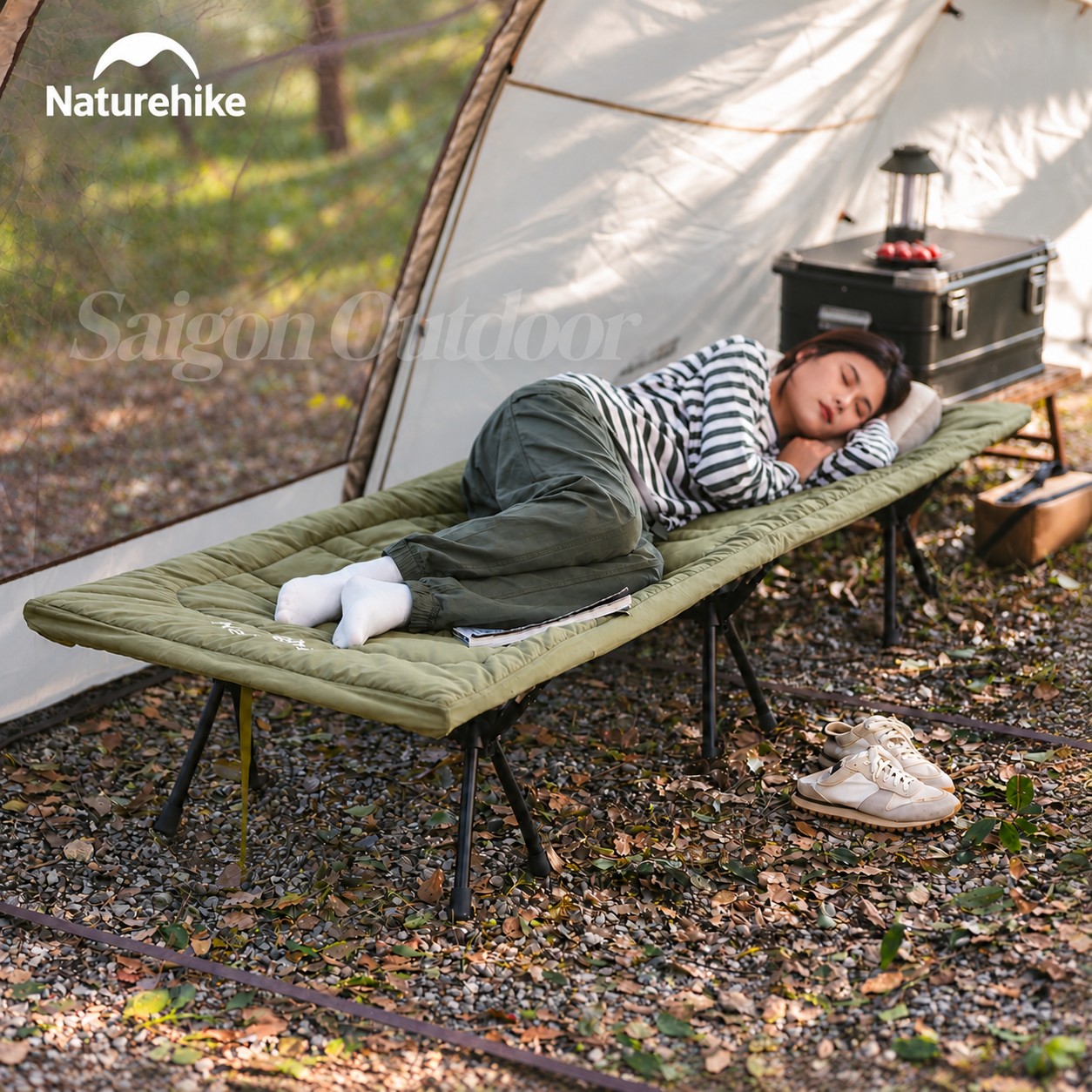 Đệm Ngủ Giường Xếp Dã Ngoại Naturehike – Chần Bông Êm Ái, Giữ Ấm, Gấp Gọn CNK2300DZ022