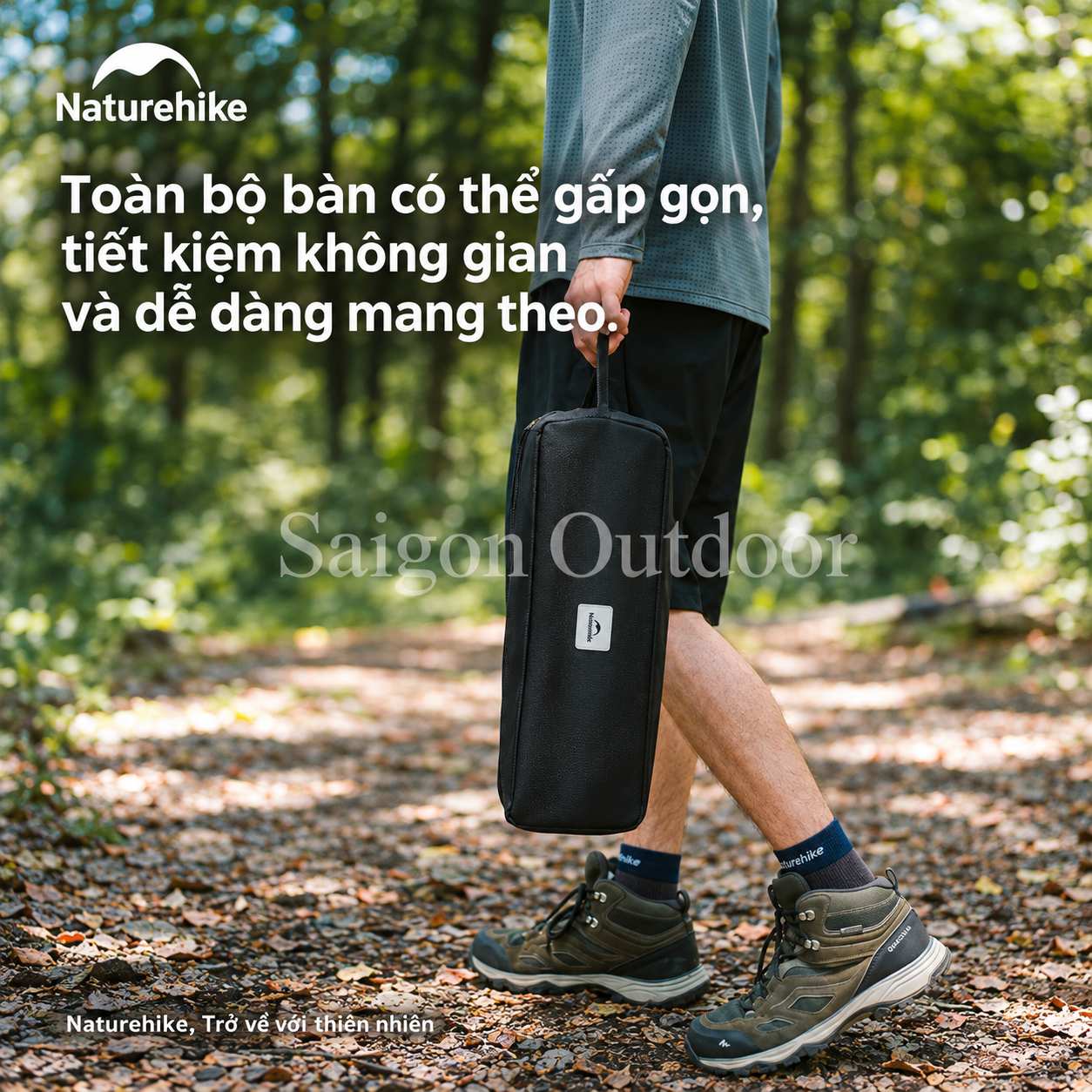 Bàn Gấp Dã Ngoại Naturehike YL01 – Hợp Kim Nhôm, Siêu Gọn Nhẹ, Khung Chữ X CNK2550JJ021