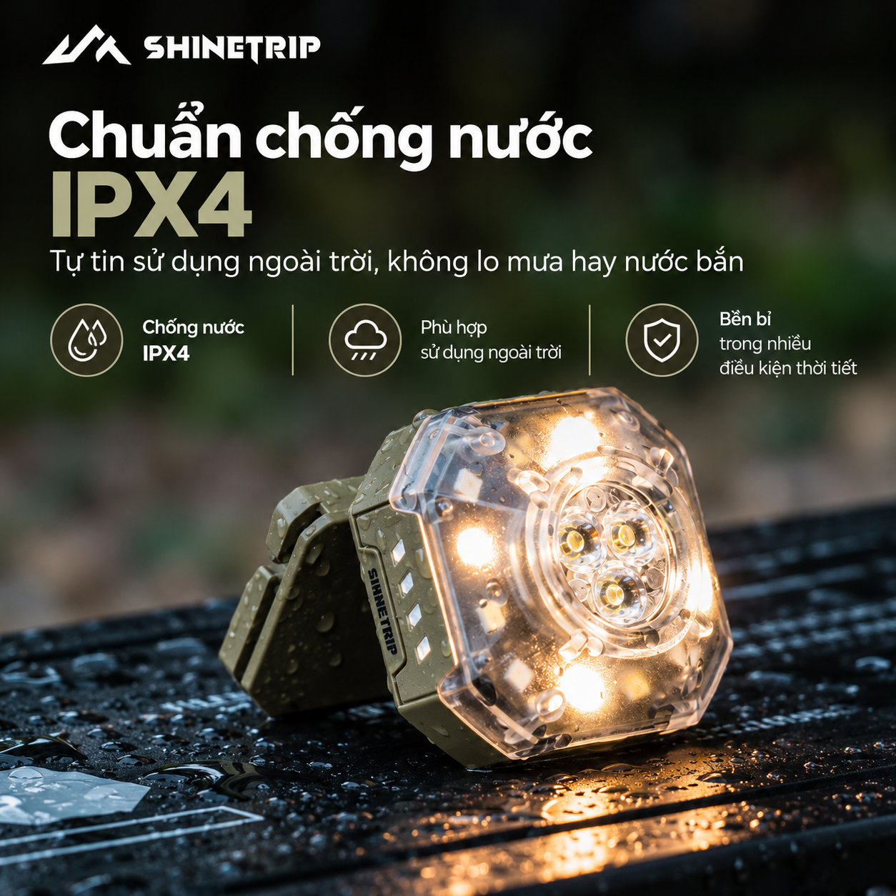 Đèn Camping Đa Năng ShineTrip #05 – 1000LM | Pin 1100mAh | 7 Chế Độ Sáng | Cảm Biến Vẫy Tay | Xoay 180°