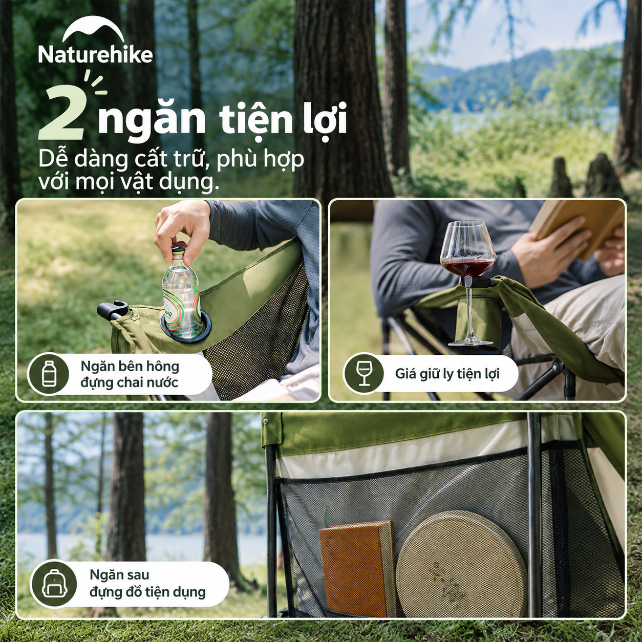 Ghế Đôi Naturehike ComfortMax Star T02 – Ghế Camping 2 Người, Đệm Êm Ái, Khung Thép Chắc Chắn CNK2650JJ016