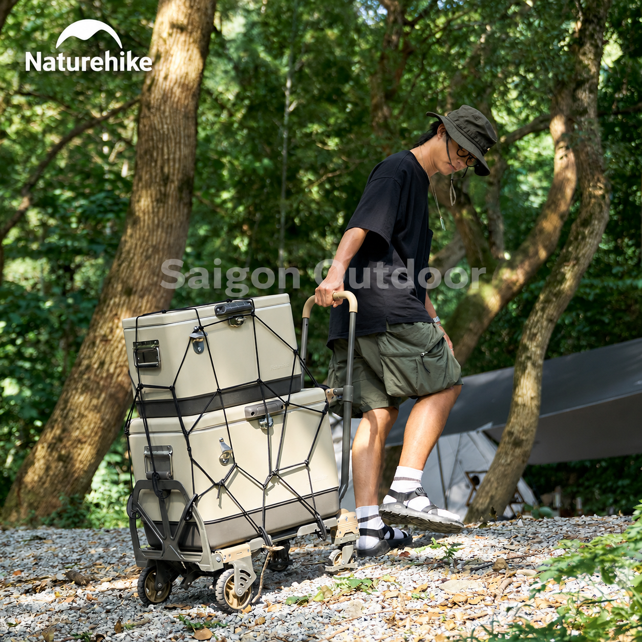 Lưới Cố Định Gắn Xe Kéo Naturehike - Lưới Chằng Hành Lý Dã Ngoại, 8 Móc Cố Định NH22PJ001