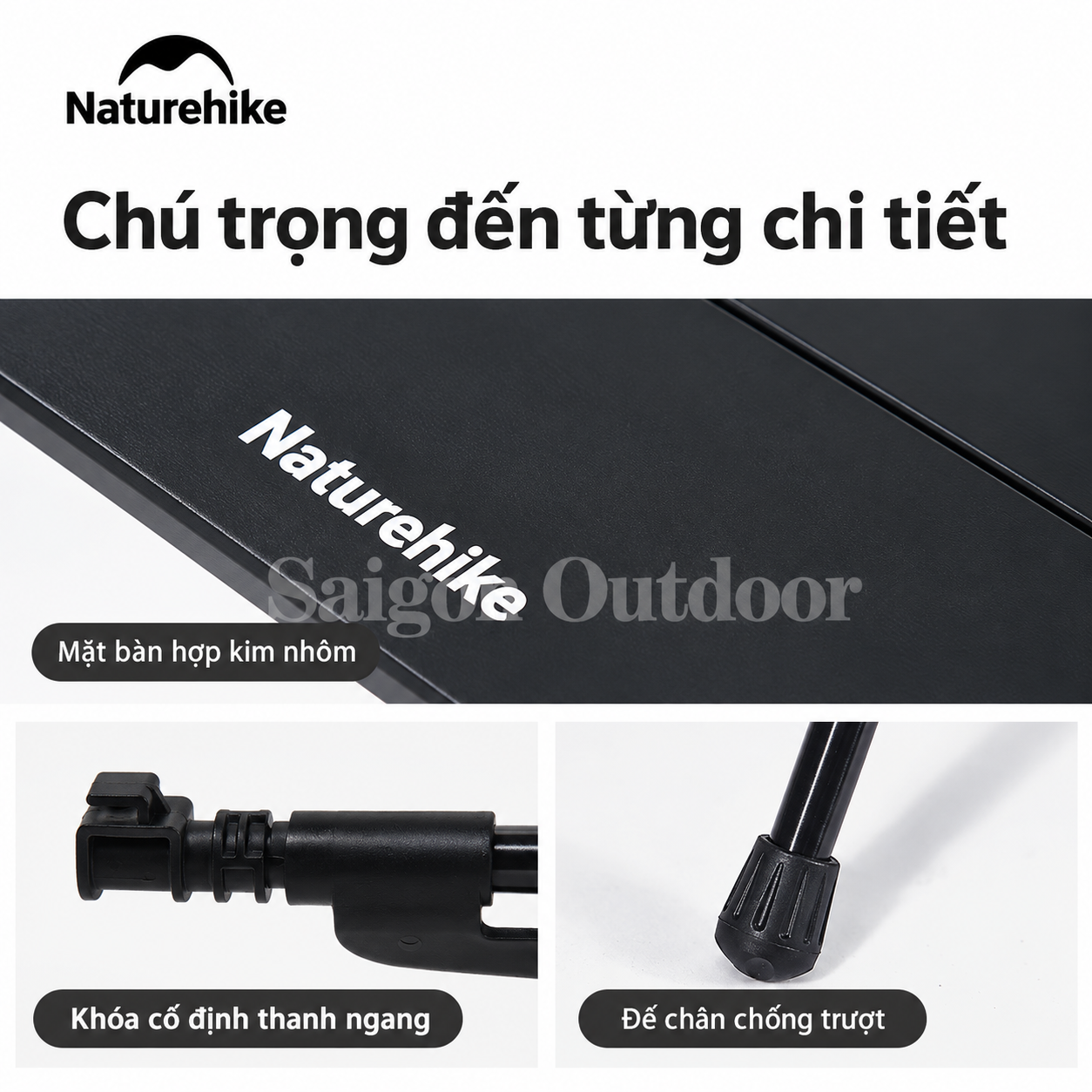 Bàn Gấp Dã Ngoại Naturehike YL01 – Hợp Kim Nhôm, Siêu Gọn Nhẹ, Khung Chữ X CNK2550JJ021