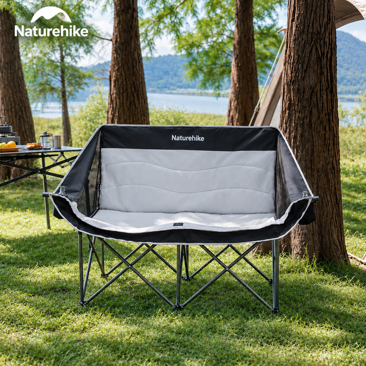 Ghế Đôi Naturehike ComfortMax Star T02 – Ghế Camping 2 Người, Đệm Êm Ái, Khung Thép Chắc Chắn CNK2650JJ016