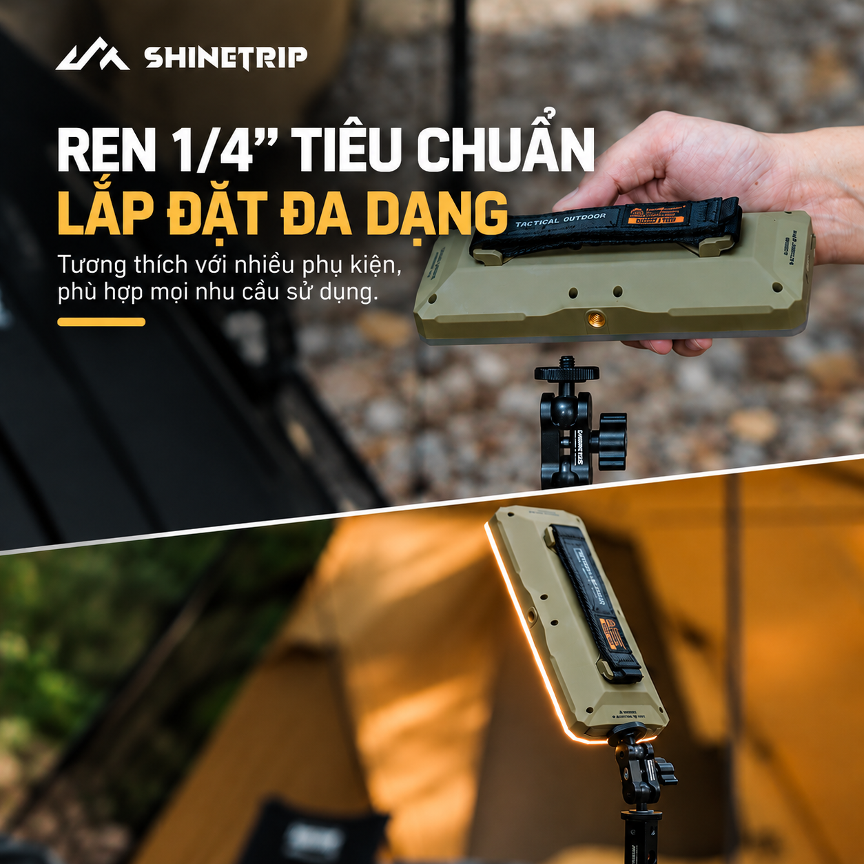 Đèn Camping ShineTrip 20.000mAh | 2200LM | 7 Chế Độ Sáng | Type-C | IPX4