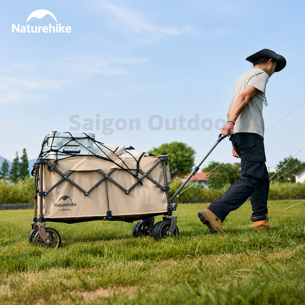 Lưới Cố Định Gắn Xe Kéo Naturehike - Lưới Chằng Hành Lý Dã Ngoại, 8 Móc Cố Định NH22PJ001