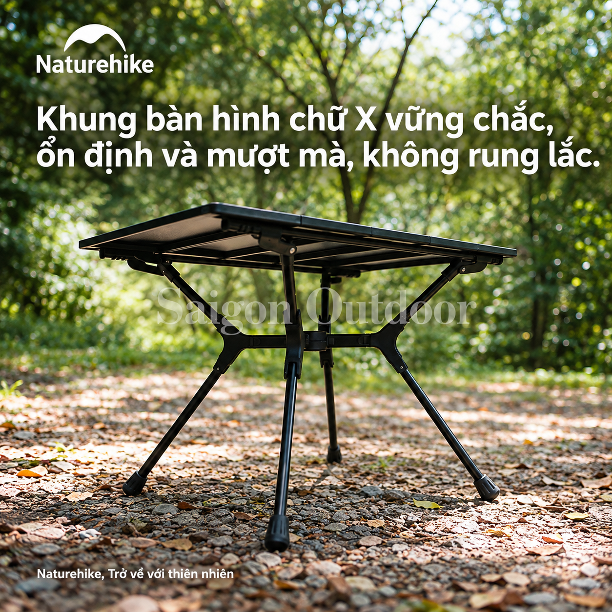 Bàn Gấp Dã Ngoại Naturehike YL01 – Hợp Kim Nhôm, Siêu Gọn Nhẹ, Khung Chữ X CNK2550JJ021