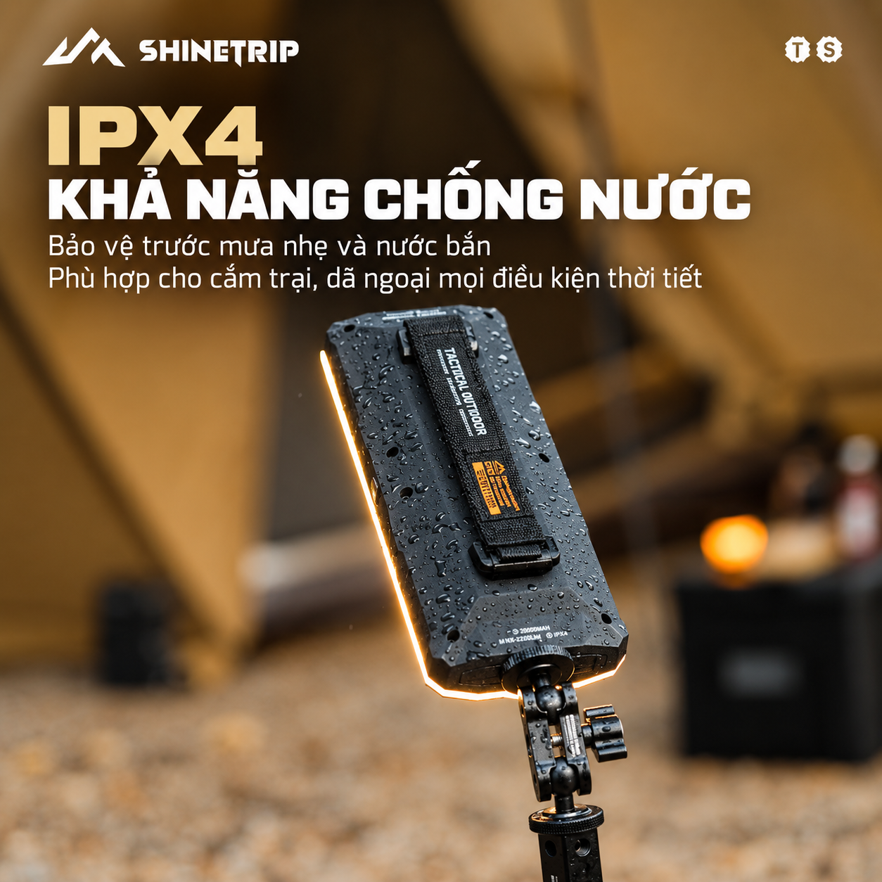 Đèn Camping ShineTrip 20.000mAh | 2200LM | 7 Chế Độ Sáng | Type-C | IPX4