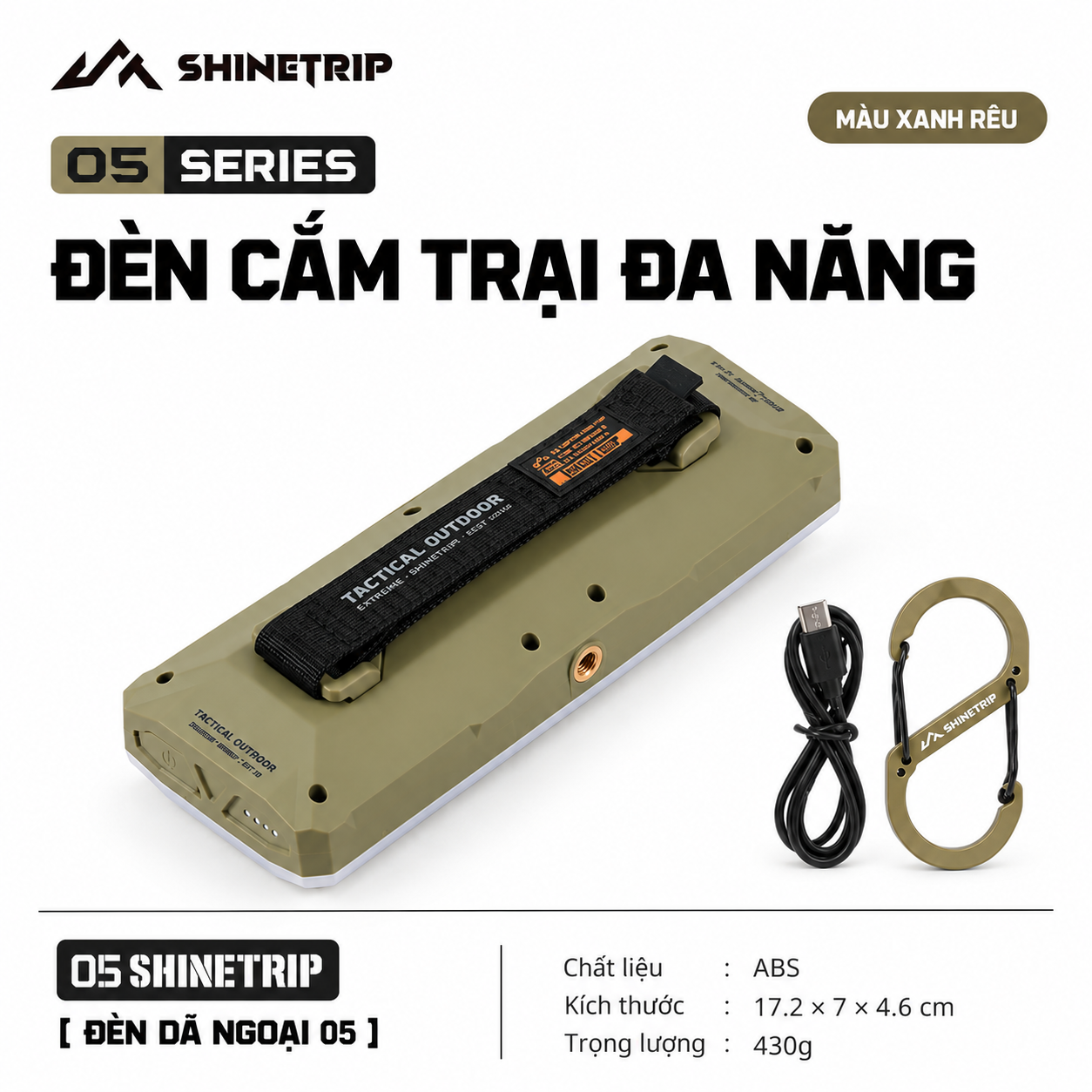 Đèn Camping ShineTrip 20.000mAh | 2200LM | 7 Chế Độ Sáng | Type-C | IPX4
