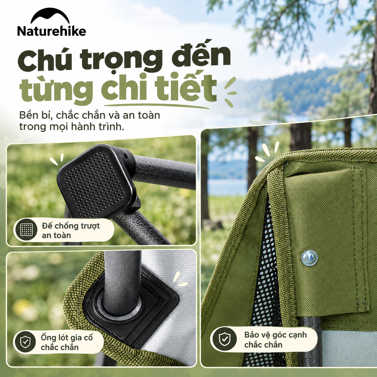 Ghế Đôi Naturehike ComfortMax Star T02 – Ghế Camping 2 Người, Đệm Êm Ái, Khung Thép Chắc Chắn CNK2650JJ016
