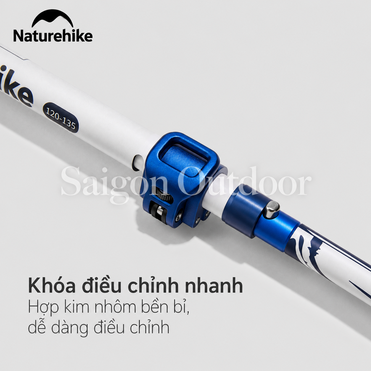 Bộ Gậy Trekking Carbon Naturehike Kỷ Niệm 15 Năm – 2 Gậy Leo Núi 120–135cm Kèm Đèn Đội Đầu CNK2550HY010