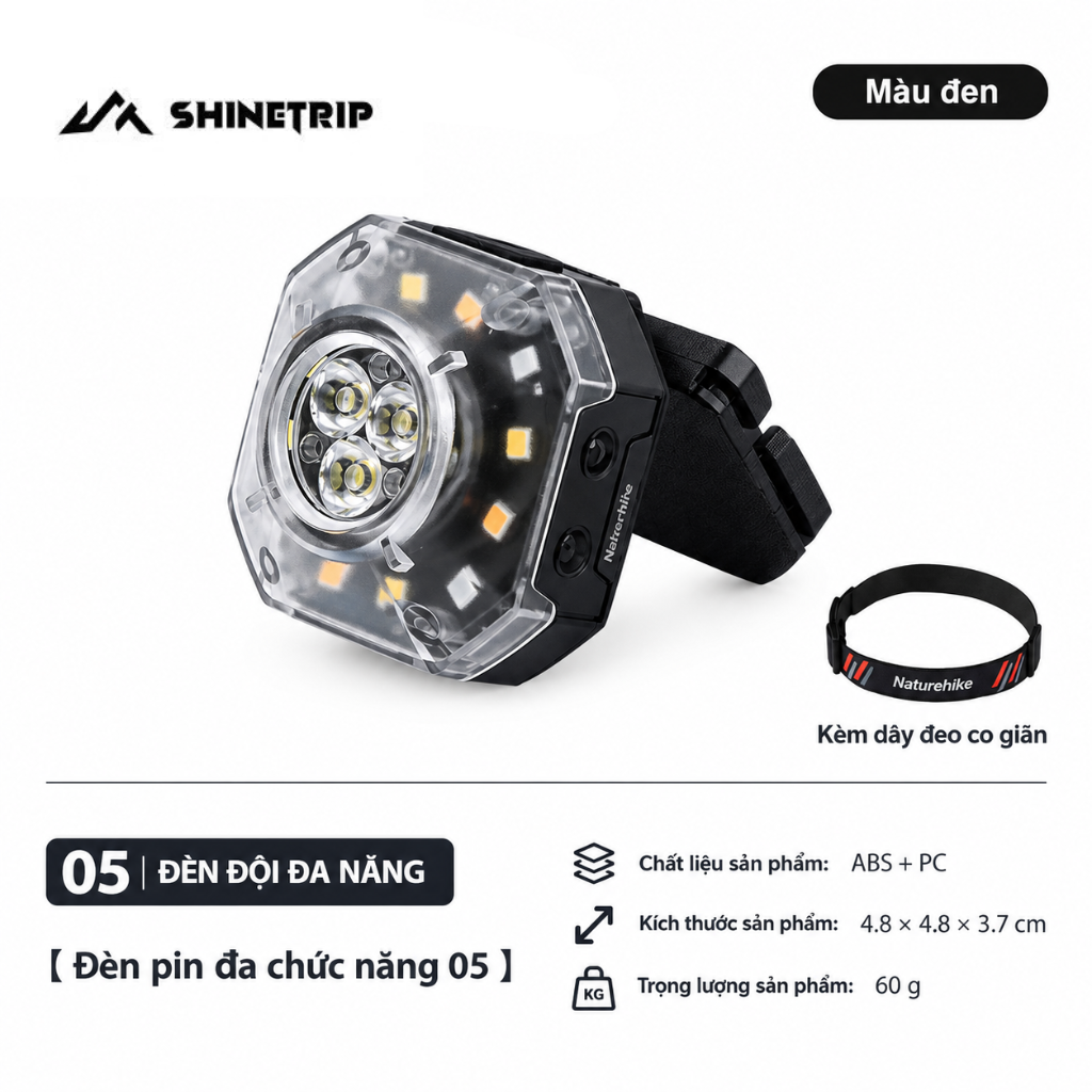 Đèn Camping Đa Năng ShineTrip #05 – 1000LM | Pin 1100mAh | 7 Chế Độ Sáng | Cảm Biến Vẫy Tay | Xoay 180°