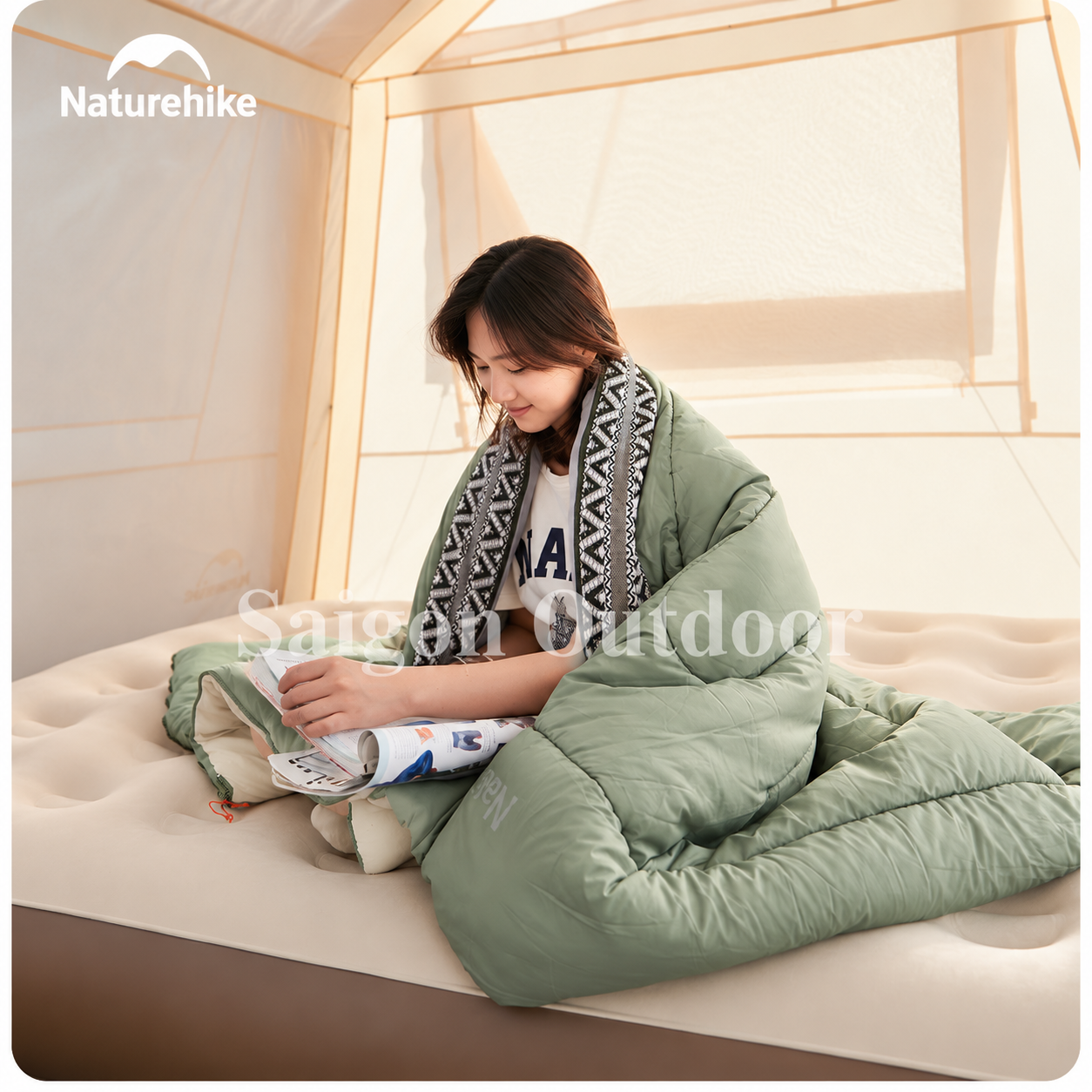 Túi Ngủ Dã Ngoại Naturehike L150 – Siêu Nhẹ, Chần Bông Êm Ái, Ấm Áp, Gấp Gọn NH20MSD05