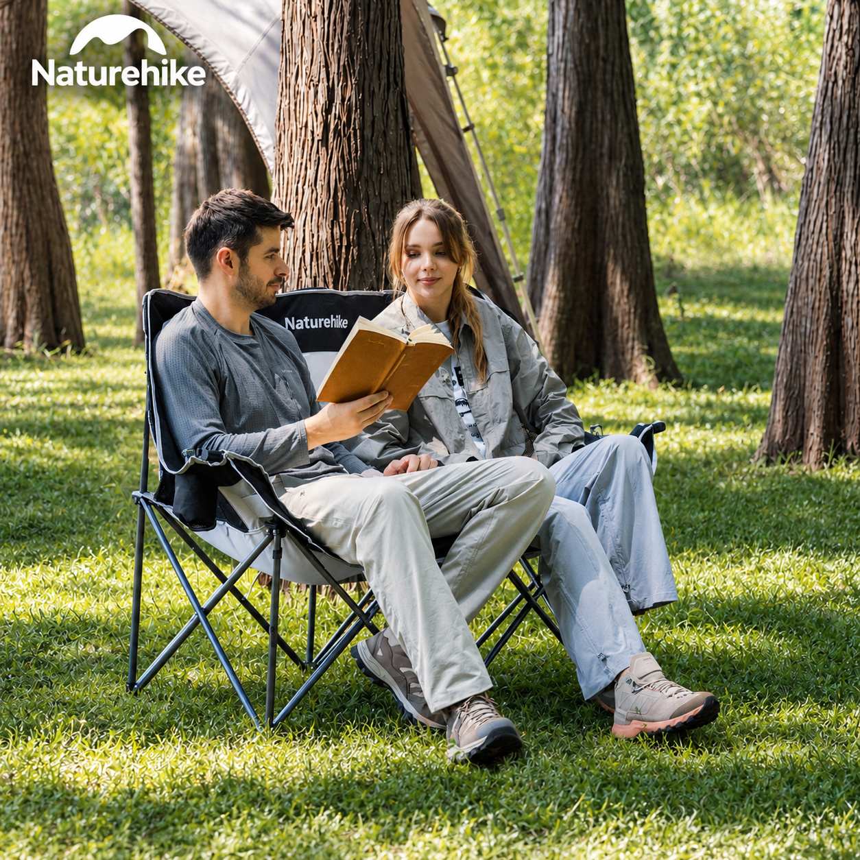 Ghế Đôi Naturehike ComfortMax Star T02 – Ghế Camping 2 Người, Đệm Êm Ái, Khung Thép Chắc Chắn CNK2650JJ016