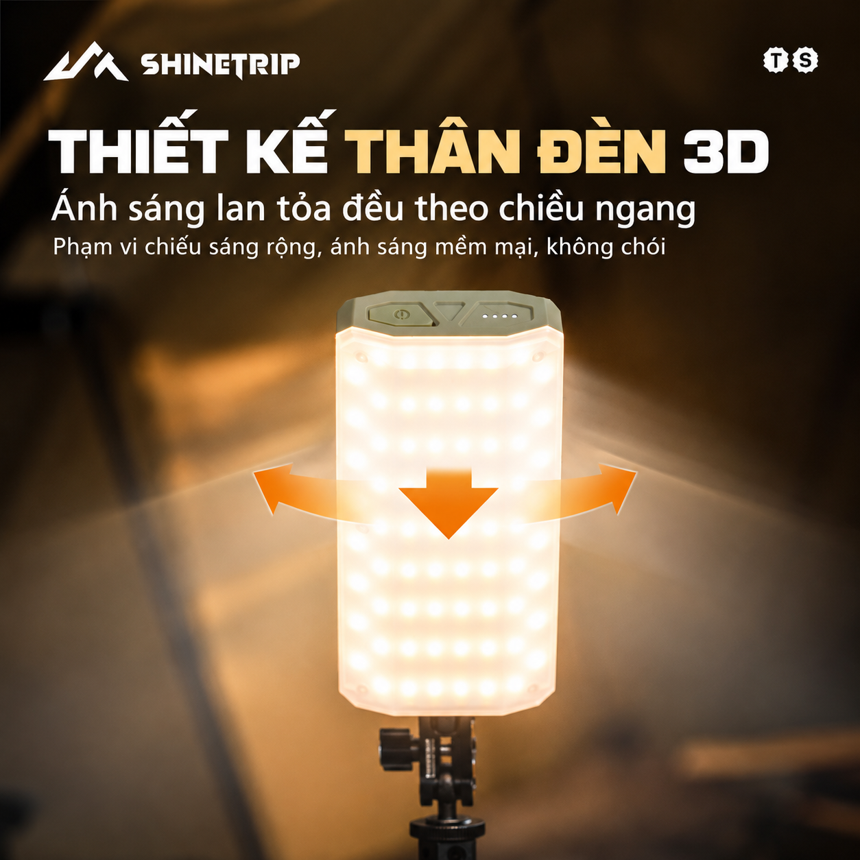 Đèn Camping ShineTrip 20.000mAh | 2200LM | 7 Chế Độ Sáng | Type-C | IPX4
