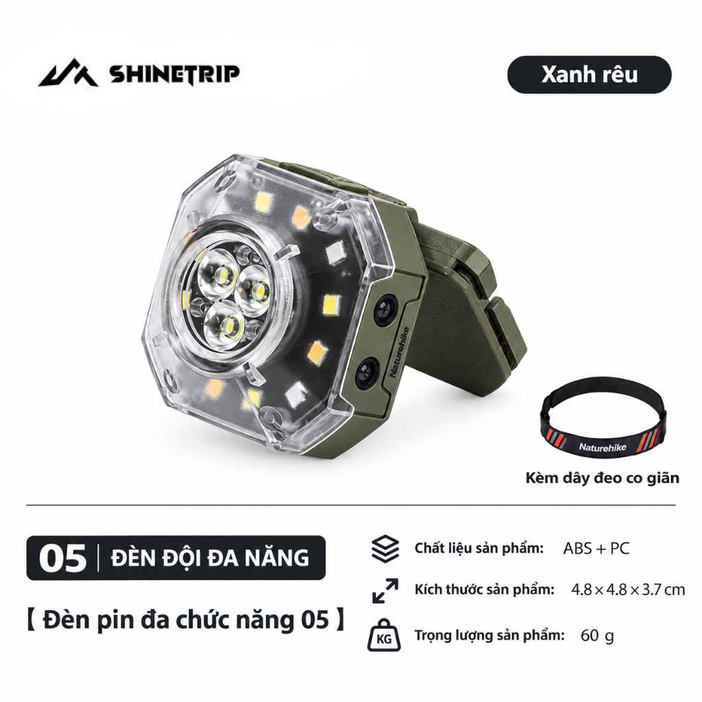 Đèn Camping Đa Năng ShineTrip #05 – 1000LM | Pin 1100mAh | 7 Chế Độ Sáng | Cảm Biến Vẫy Tay | Xoay 180°