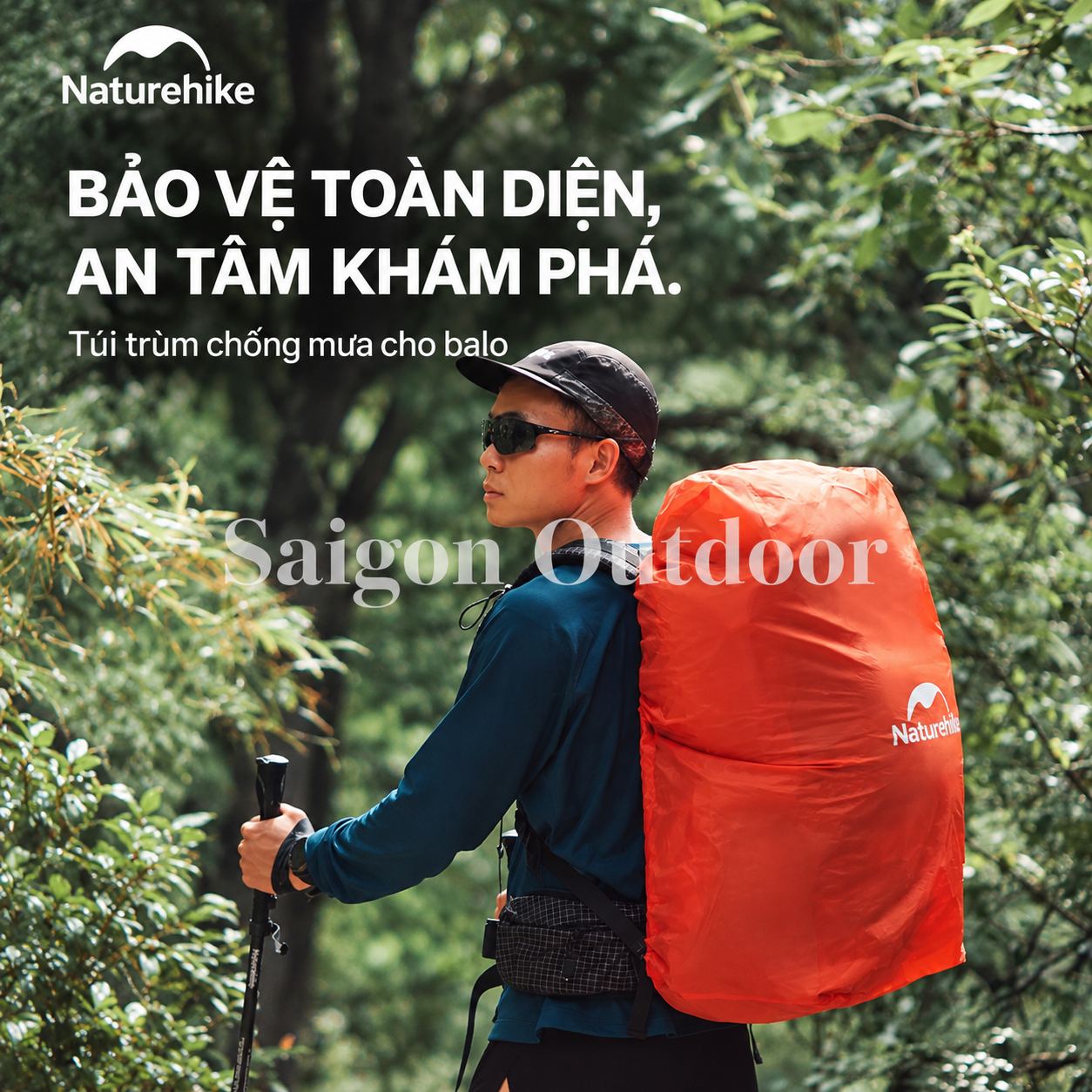 Áo Mưa Bọc Balo Naturehike PU2000 – Chống Nước, Gấp Gọn, Dành Cho Balo 20–75L NH15Y001-Z