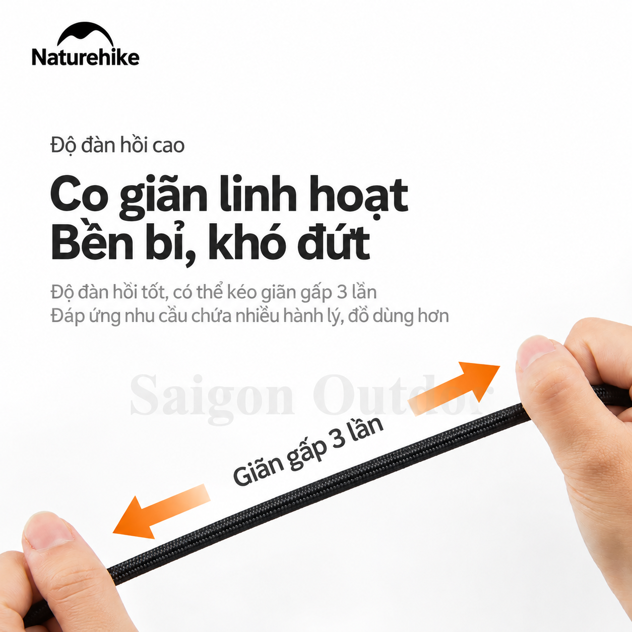 Lưới Cố Định Gắn Xe Kéo Naturehike - Lưới Chằng Hành Lý Dã Ngoại, 8 Móc Cố Định NH22PJ001