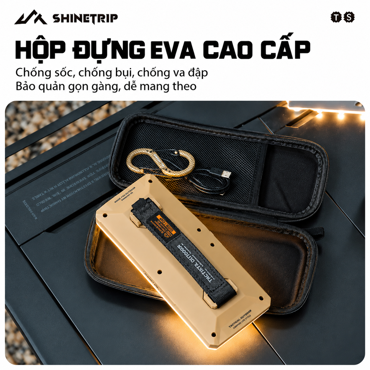 Đèn Camping ShineTrip 20.000mAh | 2200LM | 7 Chế Độ Sáng | Type-C | IPX4