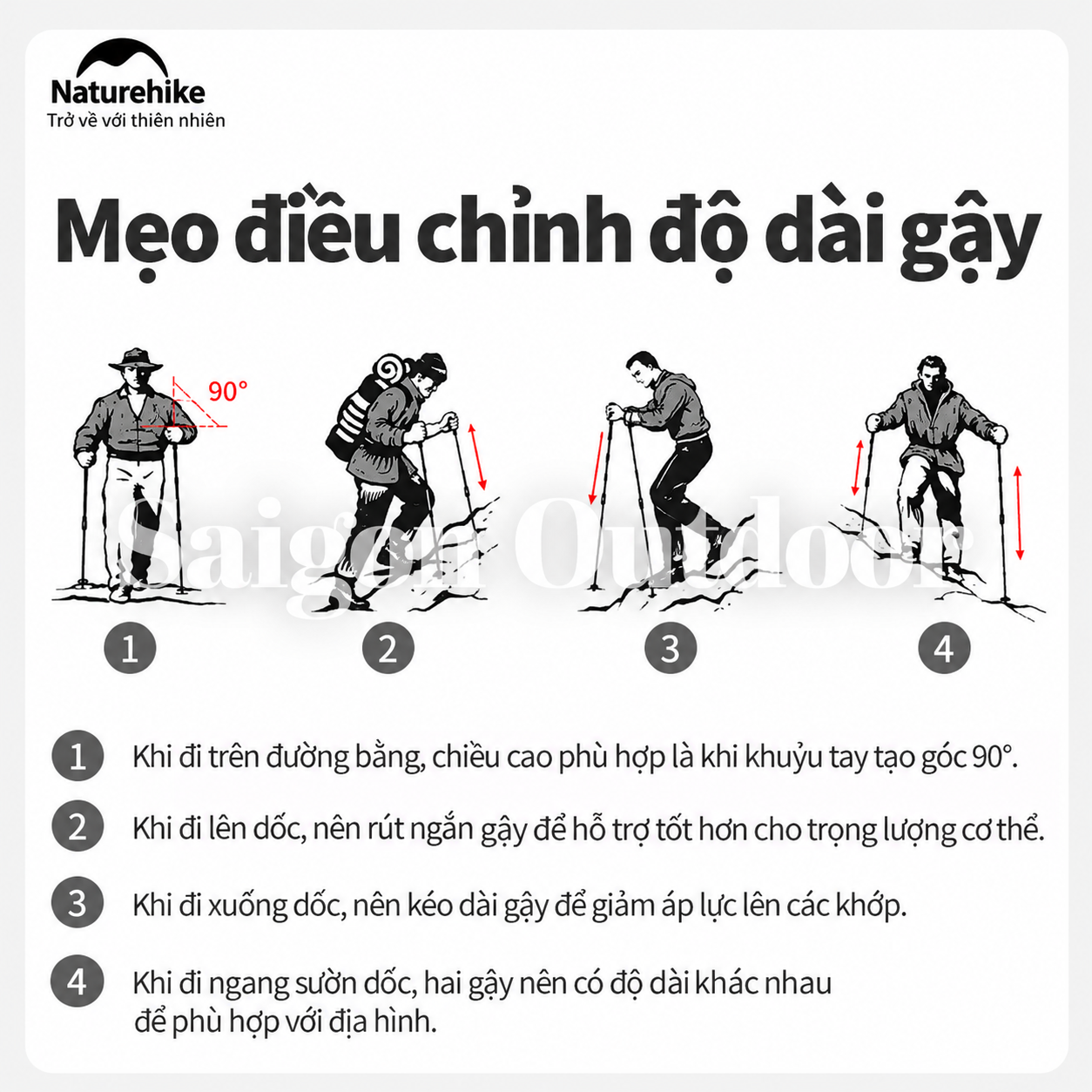 Gậy Trekking Naturehike 3 Khúc Carbon 3K – Siêu Nhẹ 193g, Điều Chỉnh Linh Hoạt NH20DS003