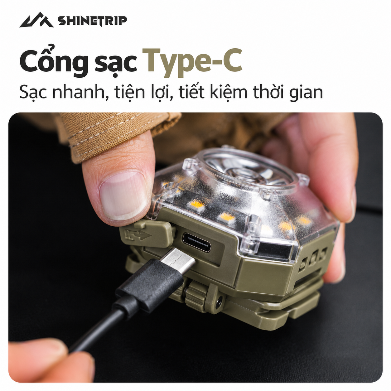 Đèn Camping Đa Năng ShineTrip #05 – 1000LM | Pin 1100mAh | 7 Chế Độ Sáng | Cảm Biến Vẫy Tay | Xoay 180°