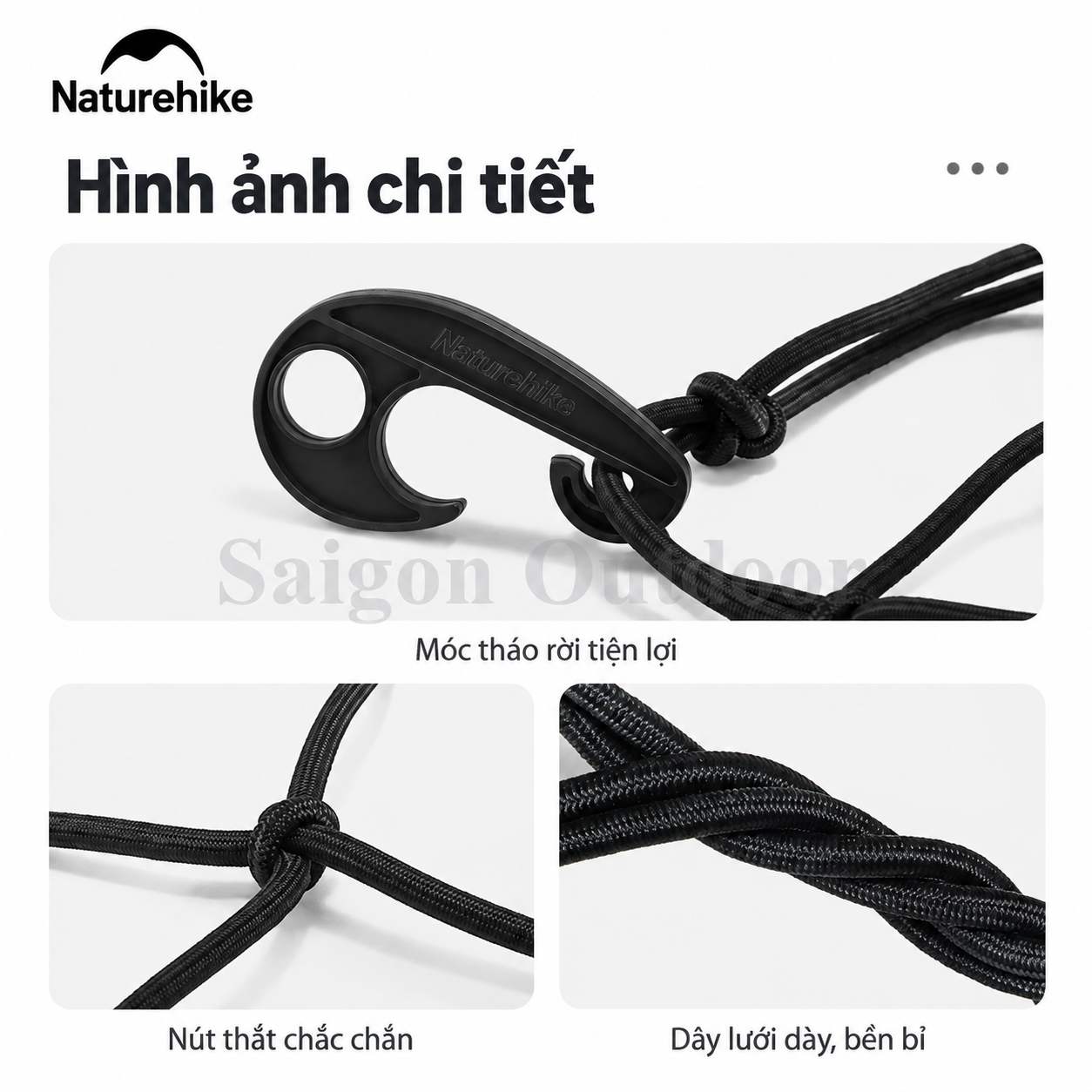 Lưới Cố Định Gắn Xe Kéo Naturehike - Lưới Chằng Hành Lý Dã Ngoại, 8 Móc Cố Định NH22PJ001